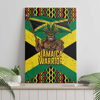 Jamaica Warrior Spirit Canvas Wall Art Tribal Fighter in Reggae Colors - Wonder Print Shop