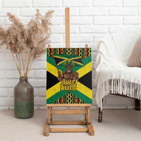 Jamaica Warrior Spirit Canvas Wall Art Tribal Fighter in Reggae Colors - Wonder Print Shop