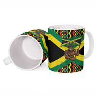 Jamaica Warrior Spirit Ceramic Mug Tribal Fighter in Reggae Colors - Wonder Print Shop