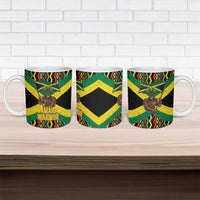 Jamaica Warrior Spirit Ceramic Mug Tribal Fighter in Reggae Colors - Wonder Print Shop