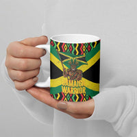 Jamaica Warrior Spirit Ceramic Mug Tribal Fighter in Reggae Colors - Wonder Print Shop