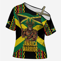 Jamaica Warrior Spirit Cross Shoulder Shirt Tribal Fighter in Reggae Colors - Wonder Print Shop