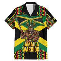 Jamaica Warrior Spirit Family Matching Mermaid Dress and Hawaiian Shirt Tribal Fighter in Reggae Colors - Wonder Print Shop