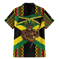 Jamaica Warrior Spirit Family Matching Mermaid Dress and Hawaiian Shirt Tribal Fighter in Reggae Colors - Wonder Print Shop