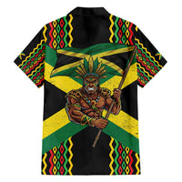 Jamaica Warrior Spirit Hawaiian Shirt Tribal Fighter in Reggae Colors - Wonder Print Shop