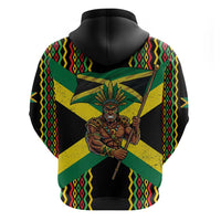 Jamaica Warrior Spirit Hoodie Tribal Fighter in Reggae Colors - Wonder Print Shop