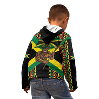 Jamaica Warrior Spirit Kid Hoodie Tribal Fighter in Reggae Colors - Wonder Print Shop
