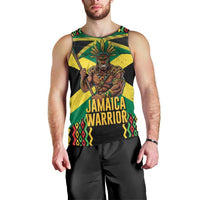 Jamaica Warrior Spirit Men Tank Top Tribal Fighter in Reggae Colors - Wonder Print Shop