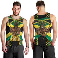 Jamaica Warrior Spirit Men Tank Top Tribal Fighter in Reggae Colors - Wonder Print Shop