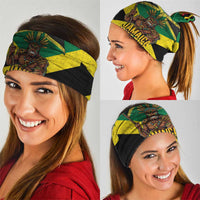 Jamaica Warrior Spirit Neck Gaiter Tribal Fighter in Reggae Colors - Wonder Print Shop