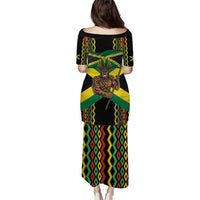 Jamaica Warrior Spirit Puletasi Tribal Fighter in Reggae Colors - Wonder Print Shop