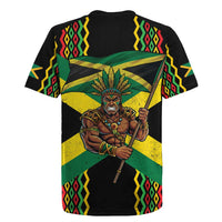 Jamaica Warrior Spirit Rugby Jersey Tribal Fighter in Reggae Colors - Wonder Print Shop