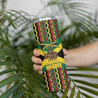 Jamaica Warrior Spirit Skinny Tumbler Tribal Fighter in Reggae Colors - Wonder Print Shop