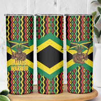 Jamaica Warrior Spirit Skinny Tumbler Tribal Fighter in Reggae Colors - Wonder Print Shop