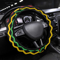 Jamaica Warrior Spirit Steering Wheel Cover Tribal Fighter in Reggae Colors - Wonder Print Shop