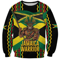 Jamaica Warrior Spirit Sweatshirt Tribal Fighter in Reggae Colors - Wonder Print Shop