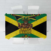 Jamaica Warrior Spirit Tablecloth Tribal Fighter in Reggae Colors - Wonder Print Shop