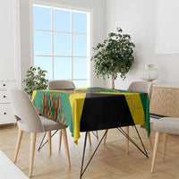 Jamaica Warrior Spirit Tablecloth Tribal Fighter in Reggae Colors - Wonder Print Shop