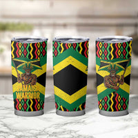 Jamaica Warrior Spirit Tumbler Cup Tribal Fighter in Reggae Colors - Wonder Print Shop