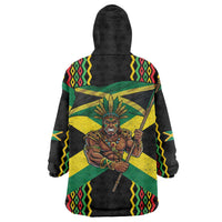 Jamaica Warrior Spirit Wearable Blanket Hoodie Tribal Fighter in Reggae Colors - Wonder Print Shop
