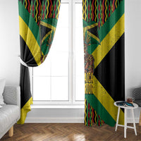 Jamaica Warrior Spirit Window Curtain Tribal Fighter in Reggae Colors - Wonder Print Shop