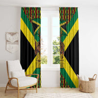 Jamaica Warrior Spirit Window Curtain Tribal Fighter in Reggae Colors - Wonder Print Shop
