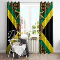 Jamaica Warrior Spirit Window Curtain Tribal Fighter in Reggae Colors - Wonder Print Shop