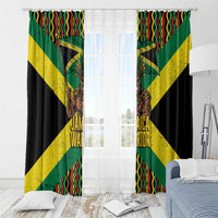 Jamaica Warrior Spirit Window Curtain Tribal Fighter in Reggae Colors - Wonder Print Shop