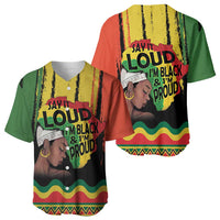 Black History Dreadlocks Map Baseball Jersey Say It Loud Im Black and Im Proud LT19
