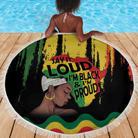 Black History Dreadlocks Map Beach Blanket Say It Loud I’m Black and I’m Proud - Wonder Print Shop