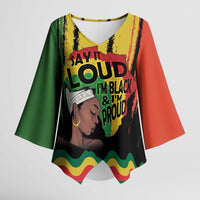 Black History Dreadlocks Map Kimono Sleeve Blouse Say It Loud I’m Black and I’m Proud - Wonder Print Shop