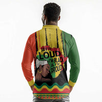 Black History Dreadlocks Map Long Sleeve Polo Shirt Say It Loud I’m Black and I’m Proud - Wonder Print Shop