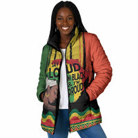 Black History Dreadlocks Map Padded Jacket Say It Loud I’m Black and I’m Proud - Wonder Print Shop