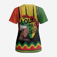 Black History Dreadlocks Map Scrub Top Say It Loud I’m Black and I’m Proud - Wonder Print Shop