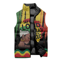Black History Dreadlocks Map Sleeveless Puffer Jacket Say It Loud I’m Black and I’m Proud - Wonder Print Shop