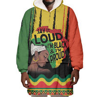 Black History Dreadlocks Map Wearable Blanket Hoodie Say It Loud I’m Black and I’m Proud - Wonder Print Shop