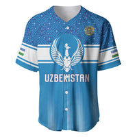 Custom World Football 2026 Uzbekistan Baseball Jersey Uzbek Ikat Pattern with Humo Bird - Wonder Print Shop