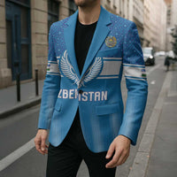 Custom World Football 2026 Uzbekistan Blazer Uzbek Ikat Pattern with Humo Bird - Wonder Print Shop