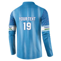 Custom World Football 2026 Uzbekistan Button Sweatshirt Uzbek Ikat Pattern with Humo Bird - Wonder Print Shop