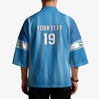 Custom World Football 2026 Uzbekistan Kimono Uzbek Ikat Pattern with Humo Bird - Wonder Print Shop