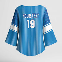 Custom World Football 2026 Uzbekistan Kimono Sleeve Blouse Uzbek Ikat Pattern with Humo Bird - Wonder Print Shop