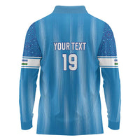 Custom World Football 2026 Uzbekistan Long Sleeve Polo Shirt Uzbek Ikat Pattern with Humo Bird - Wonder Print Shop