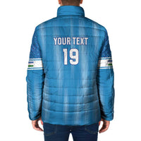 Custom World Football 2026 Uzbekistan Padded Jacket Uzbek Ikat Pattern with Humo Bird - Wonder Print Shop