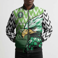 Custom Nigeria Football Bomber Puffer Jacket The Super Eagles Rise