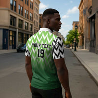Custom Nigeria Football Zipper Polo Shirt The Super Eagles Rise