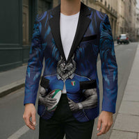 Custom Rugby Italy Blazer Azzurri Wolf Mascot Design