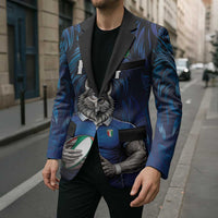 Custom Rugby Italy Blazer Azzurri Wolf Mascot Design
