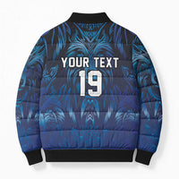 Custom Rugby Italy Bomber Puffer Jacket Azzurri Wolf Mascot Design