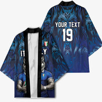 Custom Rugby Italy Kimono Azzurri Wolf Mascot Design