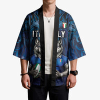 Custom Rugby Italy Kimono Azzurri Wolf Mascot Design